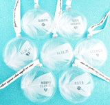 Personalised Name White Feather Round Bauble