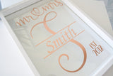 Mr & Mrs Monogram Frame Keepsake Personalised