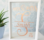 Mr & Mrs Monogram Frame Keepsake Personalised