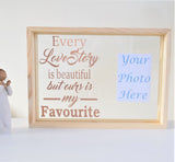 Love Quote Photo Frame Personalised Colours