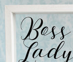 Boss Lady. Motivational Quote Frame. Office Decor. Strong Woman Gift. Personalised Rose Gold White. Birthday Sign Christmas Present Ornament