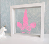 Unicorn Floating Glass Frame Ornament