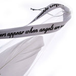 Personalised White Feather Teardrop Decoration